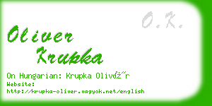 oliver krupka business card